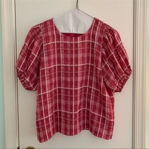 NWT Madewell Pink Plaid Top